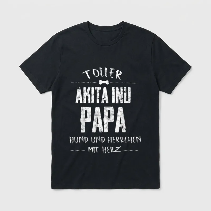 Toller Akita Inu Papa T-Shirt – Klassisches T-Shirt in Schwarz