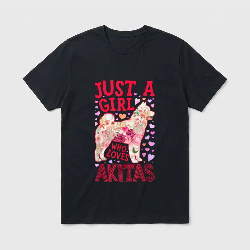 Akita Inu Just A T-Shirt – Klassisches T-Shirt in Schwarz