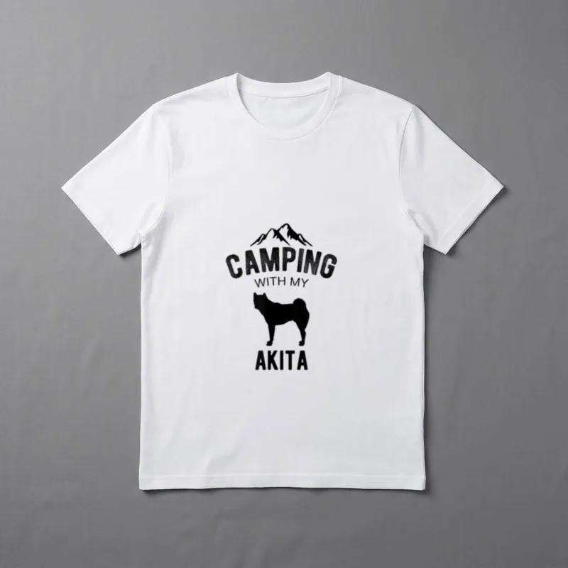 Camping mit meinem Akita T-Shirt – Klassisches T-Shirt in Schwarz