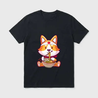 Niedliche Shiba Inu japanische T-Shirt – Klassisches T-Shirt in Schwarz