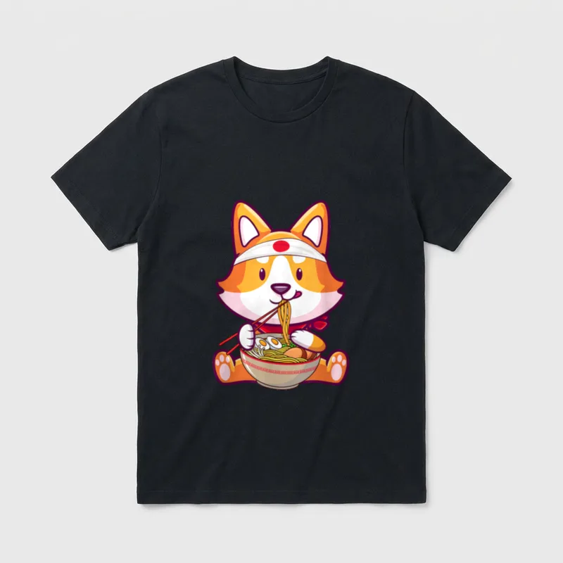 Niedliche Shiba Inu japanische T-Shirt – Klassisches T-Shirt in Schwarz