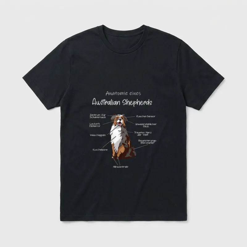 Anatomie eines Australian Shepherds T-Shirt – Klassisches T-Shirt in Schwarz