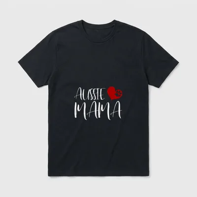 Aussie Mama Australian Shepherd T-Shirt 0008 – Klassisches T-Shirt in Schwarz