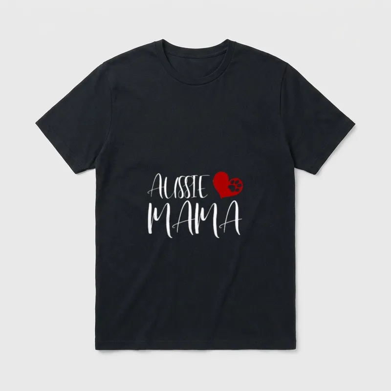 Aussie Mama Australian Shepherd T-Shirt 0008 – Klassisches T-Shirt in Schwarz