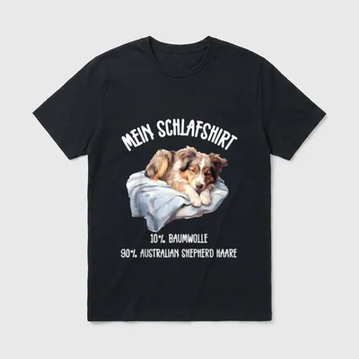 Mein Schlafshirt Hund Aussie T-Shirt – Klassisches T-Shirt in Schwarz