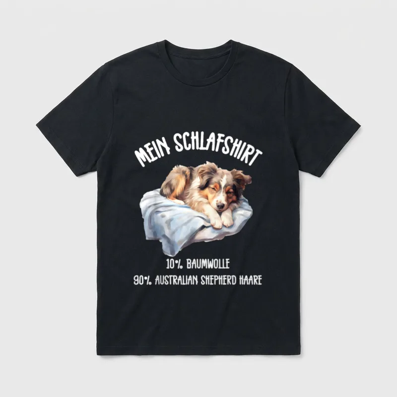 Mein Schlafshirt Hund Aussie T-Shirt – Klassisches T-Shirt in Schwarz