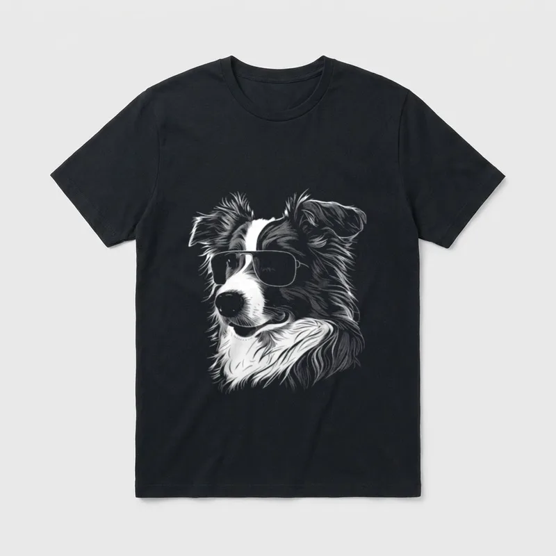 Australian Shepherd Sonnenbrille Gassi T-Shirt – Klassisches T-Shirt in Schwarz