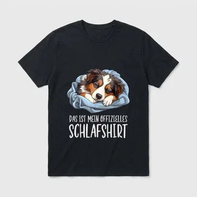 Süßer Hund Offizielles Schlafshirt Australian T-Shirt – Klassisches T-Shirt in Schwarz