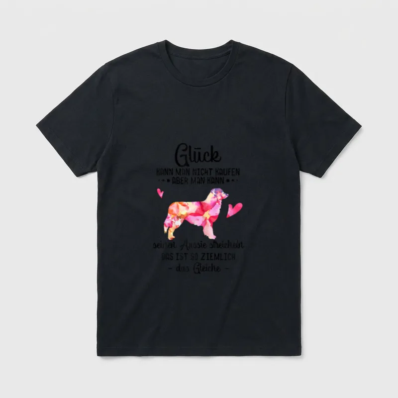 Aussie Australian Shepherd Hund T-Shirt 0020 – Klassisches T-Shirt in Schwarz