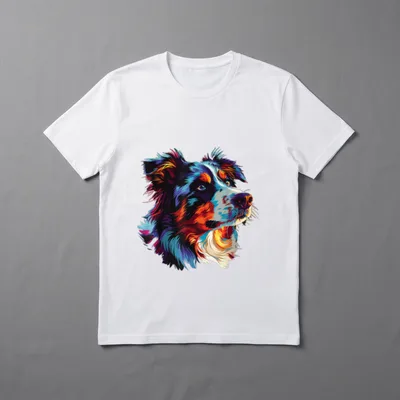 Wasserfarben Farbenfroher Australian Shepherd T-Shirt – Klassisches T-Shirt in Schwarz