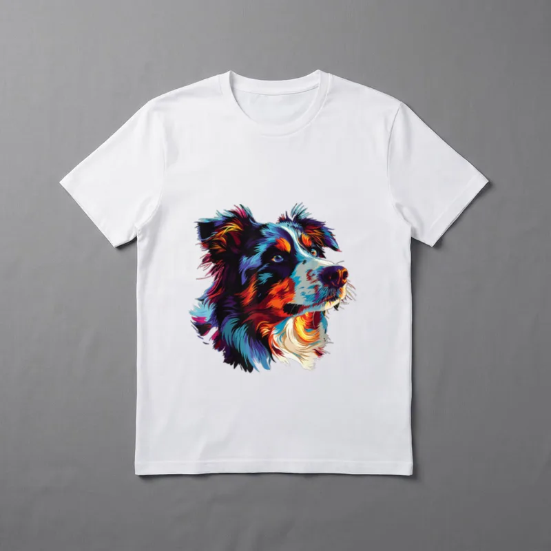 Wasserfarben Farbenfroher Australian Shepherd T-Shirt – Klassisches T-Shirt in Schwarz