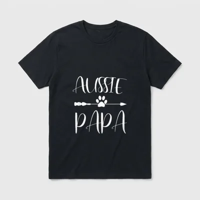 Aussie Papa Australian Shepherd T-Shirt – Klassisches T-Shirt in Schwarz