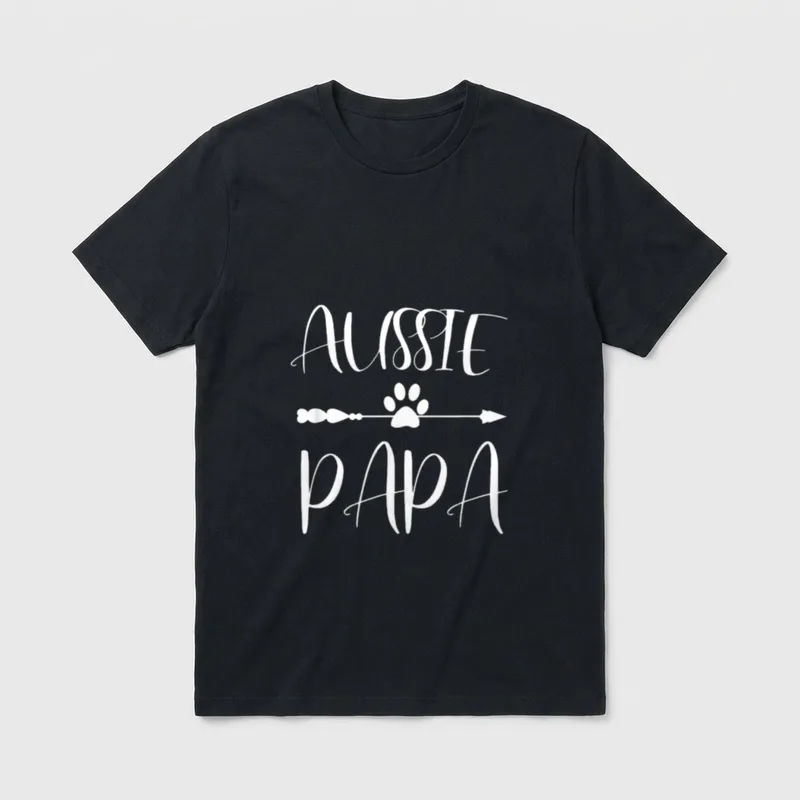 Aussie Papa Australian Shepherd T-Shirt – Klassisches T-Shirt in Schwarz