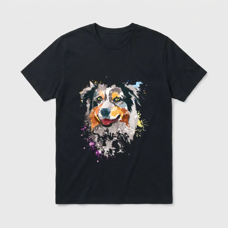 Aussie Australian Shepherd Aussie T-Shirt 0032 – Klassisches T-Shirt in Schwarz