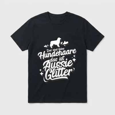 Aussie Australian Shepherd Glitter T-Shirt – Klassisches T-Shirt in Schwarz