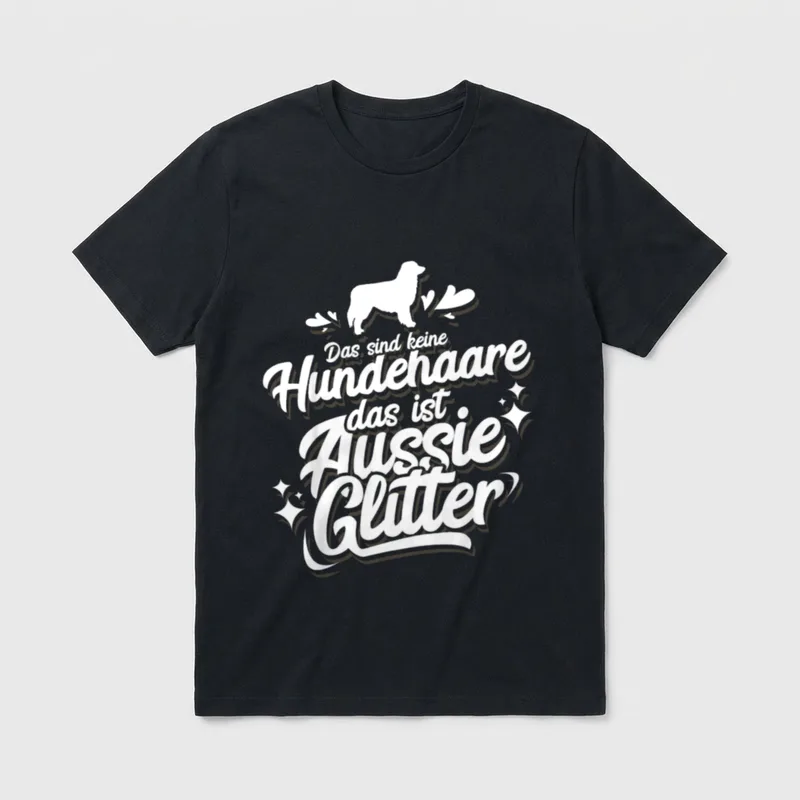 Aussie Australian Shepherd Glitter T-Shirt – Klassisches T-Shirt in Schwarz