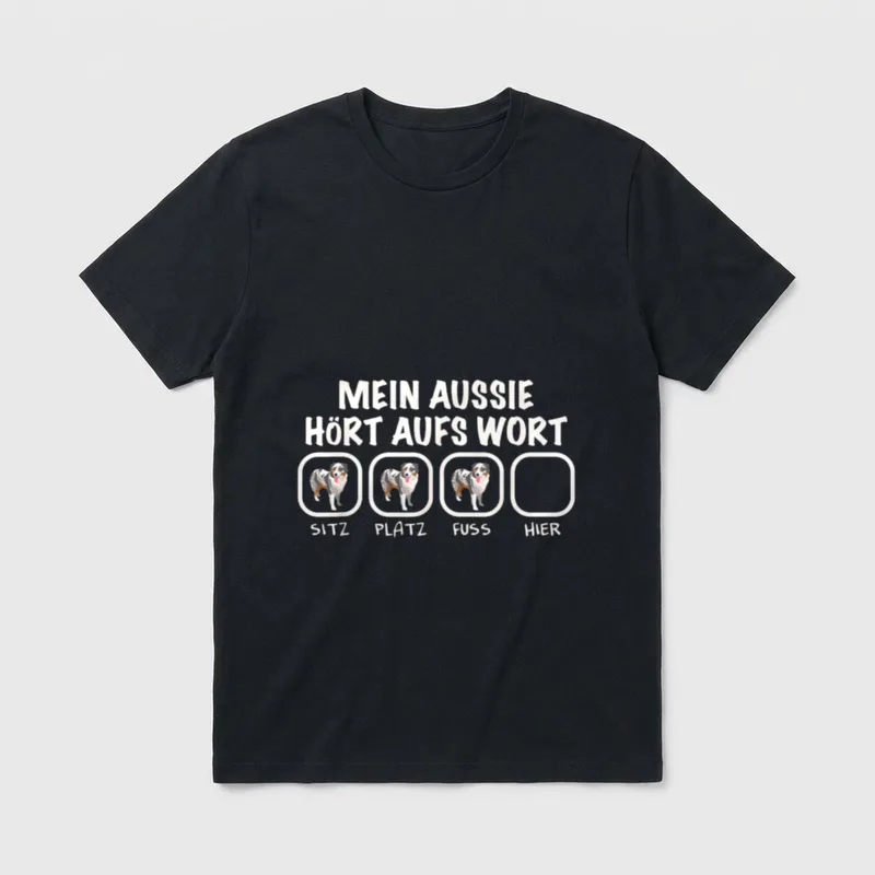 Hundebesitzer Aussie Australian Shepherd T-Shirt – Klassisches T-Shirt in Schwarz