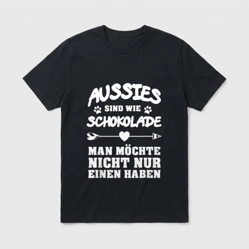 Aussie Australian Shepherd Lustig T-Shirt 0035 – Klassisches T-Shirt in Schwarz