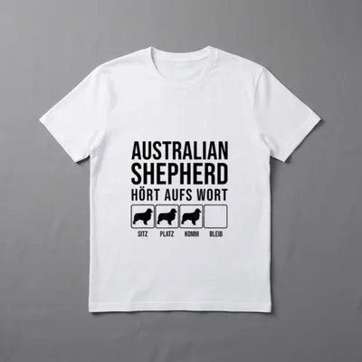 Lustiges Australian Shepherd Hört T-Shirt – Klassisches T-Shirt in Schwarz