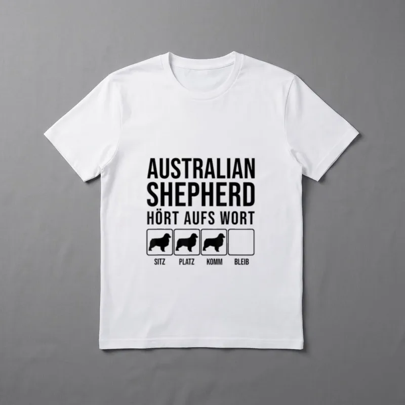 Lustiges Australian Shepherd Hört T-Shirt – Klassisches T-Shirt in Schwarz