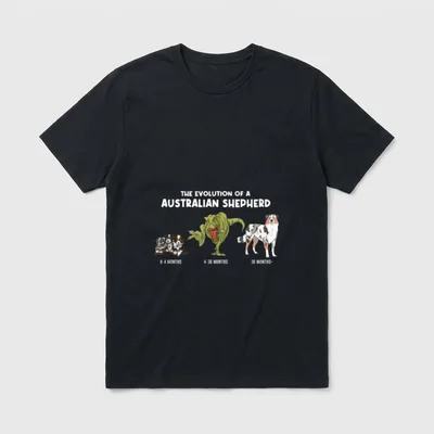Entwicklung Australian Shepherd Evolution T-Shirt – Klassisches T-Shirt in Schwarz