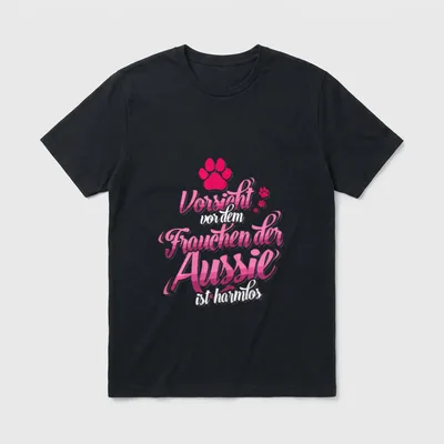 Aussie Lustig Australian Shepherd Frauchen T-Shirt – Klassisches T-Shirt in Schwarz