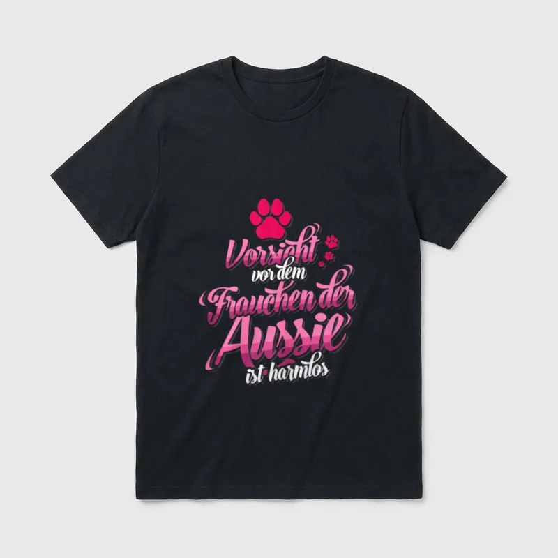 Aussie Lustig Australian Shepherd Frauchen T-Shirt – Klassisches T-Shirt in Schwarz
