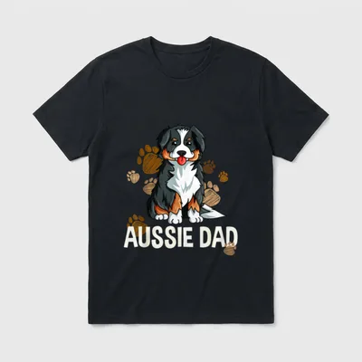 Australian Shepherd Dad Papa T-Shirt – Klassisches T-Shirt in Schwarz