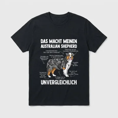 Anatomie eines Australian Shepherd T-Shirt 0043 – Klassisches T-Shirt in Schwarz