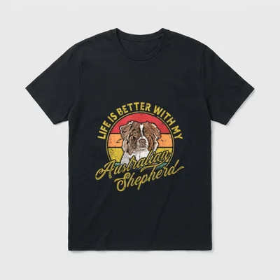 Schöner Australian Shepherd Hund T-Shirt – Klassisches T-Shirt in Schwarz