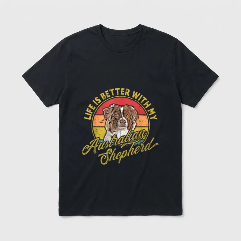Schöner Australian Shepherd Hund T-Shirt – Klassisches T-Shirt in Schwarz