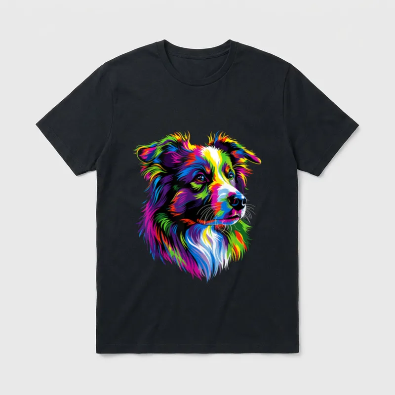 Australian Shepherd Bunte Farben T-Shirt – Klassisches T-Shirt in Schwarz