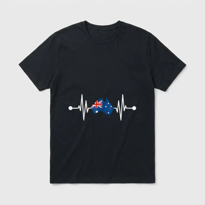 Australier Herzschlag Aussie Australien T-Shirt – Klassisches T-Shirt in Schwarz