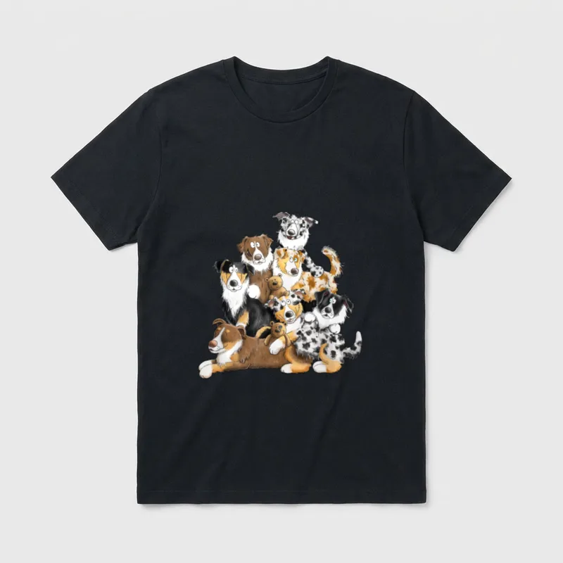 Australian Shepherd Rudel I T-Shirt – Klassisches T-Shirt in Schwarz