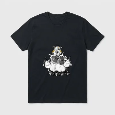 Australian Shepherd Mit Schafen T-Shirt – Klassisches T-Shirt in Schwarz