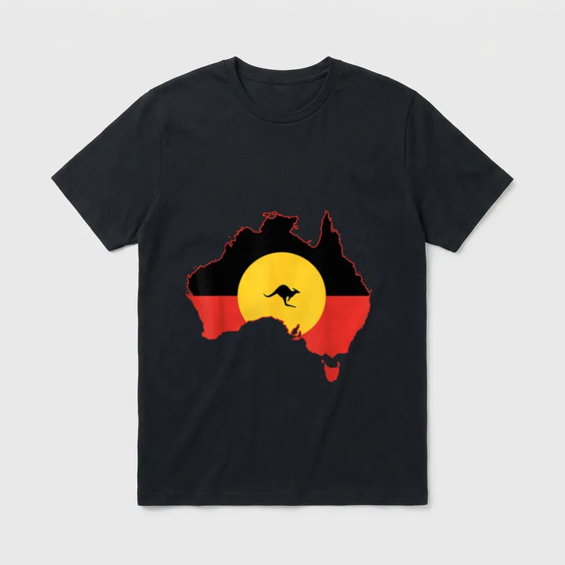 Aboriginal Flag T Australia T-Shirt – Klassisches T-Shirt in Schwarz