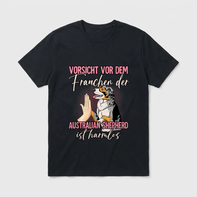 Vorsicht vor dem Frauchen Australian T-Shirt – Klassisches T-Shirt in Schwarz