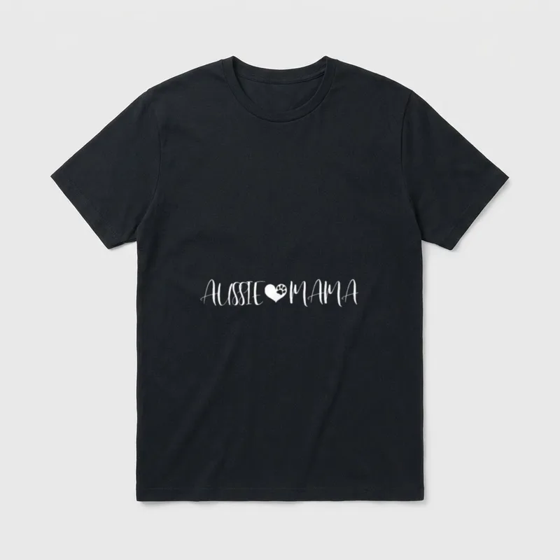 Aussie Mama Australian Shepherd T-Shirt 0073 – Klassisches T-Shirt in Schwarz