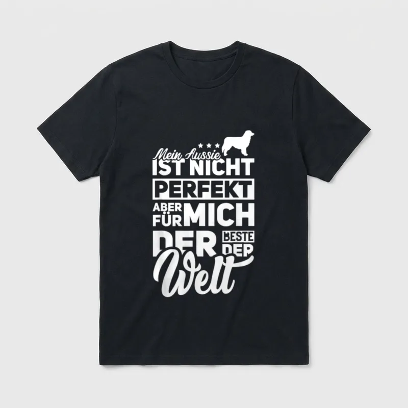 Aussie Hunde Australian Shepherd T-Shirt 0074 – Klassisches T-Shirt in Schwarz