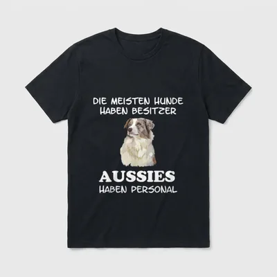 Australian Shepherd Aussie T-Shirt 0078 – Klassisches T-Shirt in Schwarz