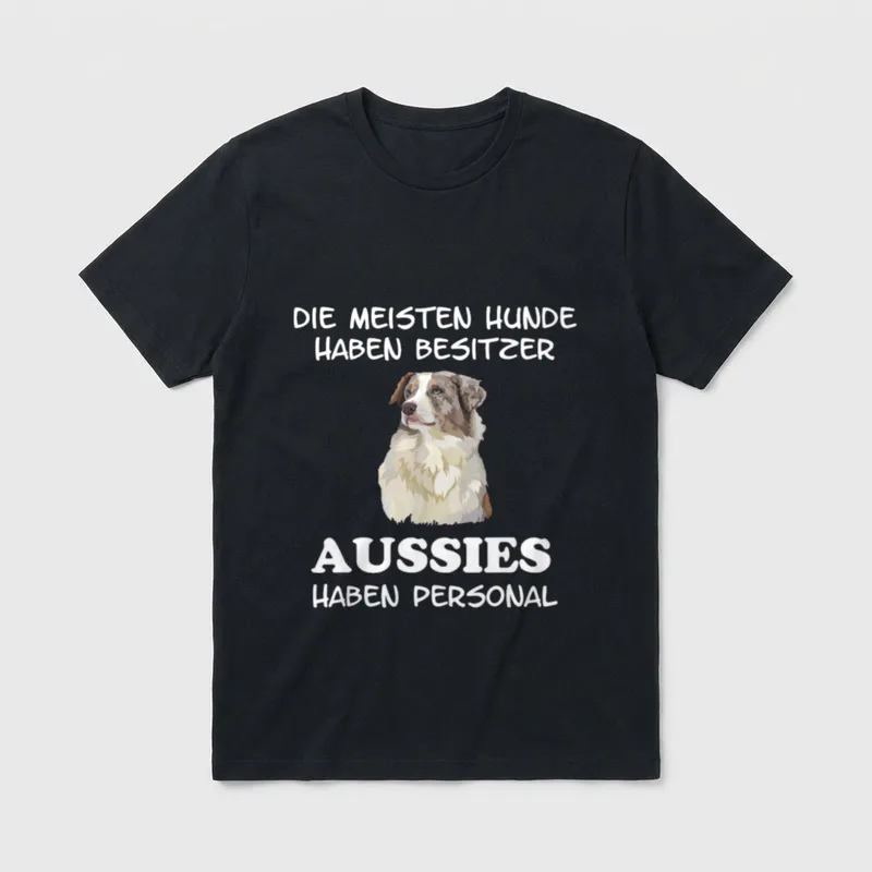 Australian Shepherd Aussie T-Shirt 0078 – Klassisches T-Shirt in Schwarz