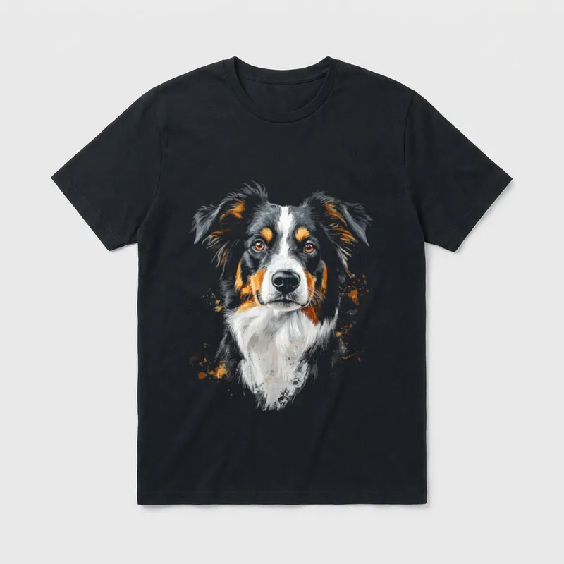 Australian Shepherd mit Motiv T-Shirt – Klassisches T-Shirt in Schwarz