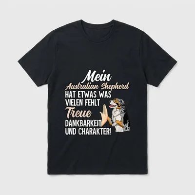 Australian Shepherd T-Shirt 0088 – Klassisches T-Shirt in Schwarz