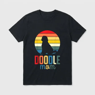 Vintage Doodle Mama Mutter T-Shirt – Klassisches T-Shirt in Schwarz