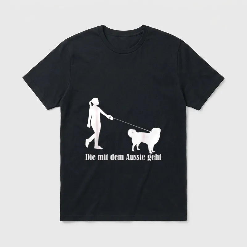 Die mit dem Aussie T-Shirt – Klassisches T-Shirt in Schwarz