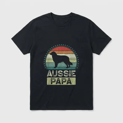 Aussie Papa Australian Shepherd T-Shirt 0095 – Klassisches T-Shirt in Schwarz