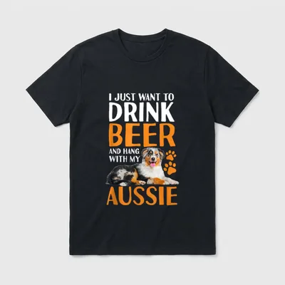 Trinke Bier und hänge T-Shirt – Klassisches T-Shirt in Schwarz