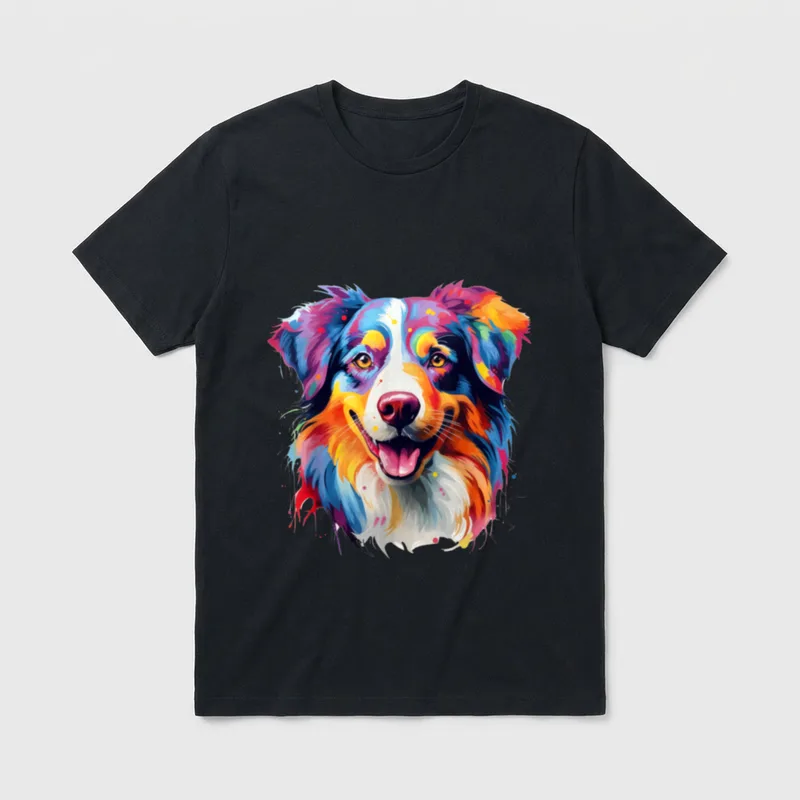 Australian Shepherd Aussie Porträt T-Shirt – Klassisches T-Shirt in Schwarz