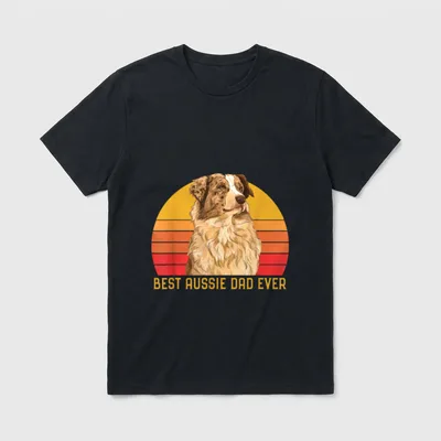 Vintage Best Aussie Dad T-Shirt – Klassisches T-Shirt in Schwarz