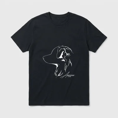 Aussie Australian Shepherd Profil T-Shirt – Klassisches T-Shirt in Schwarz